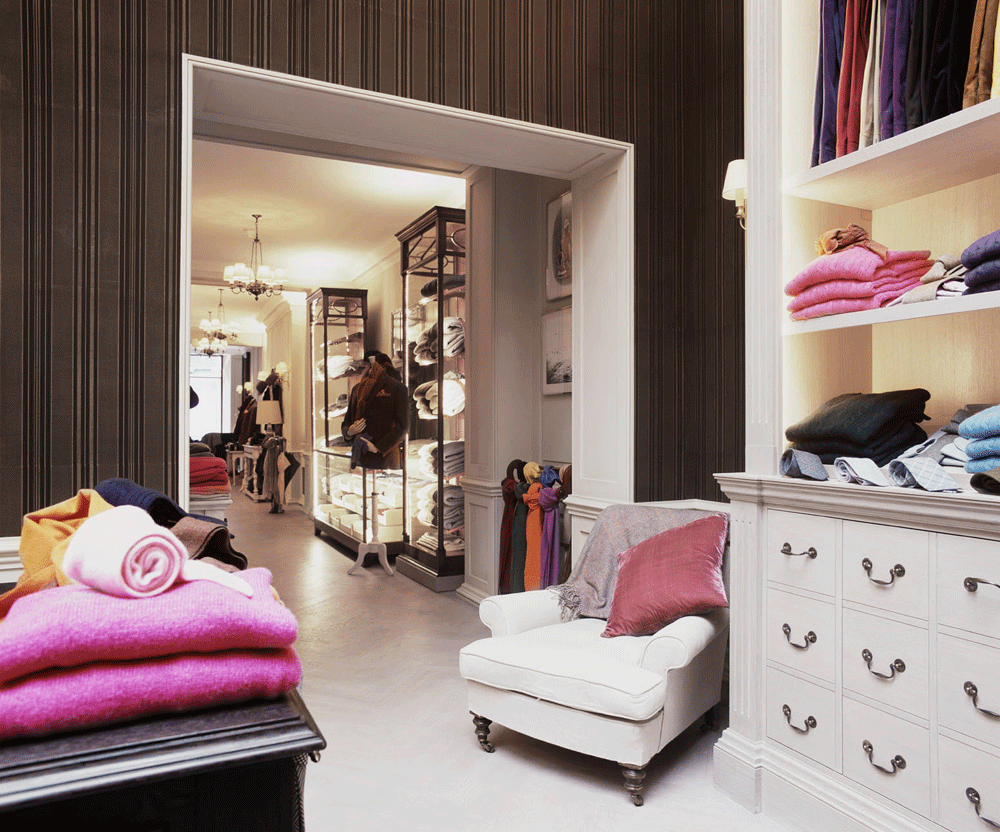 Retail store atelier design interiors luxury Haberdashery Anderson & Sheppard Ltd, London, England UK International