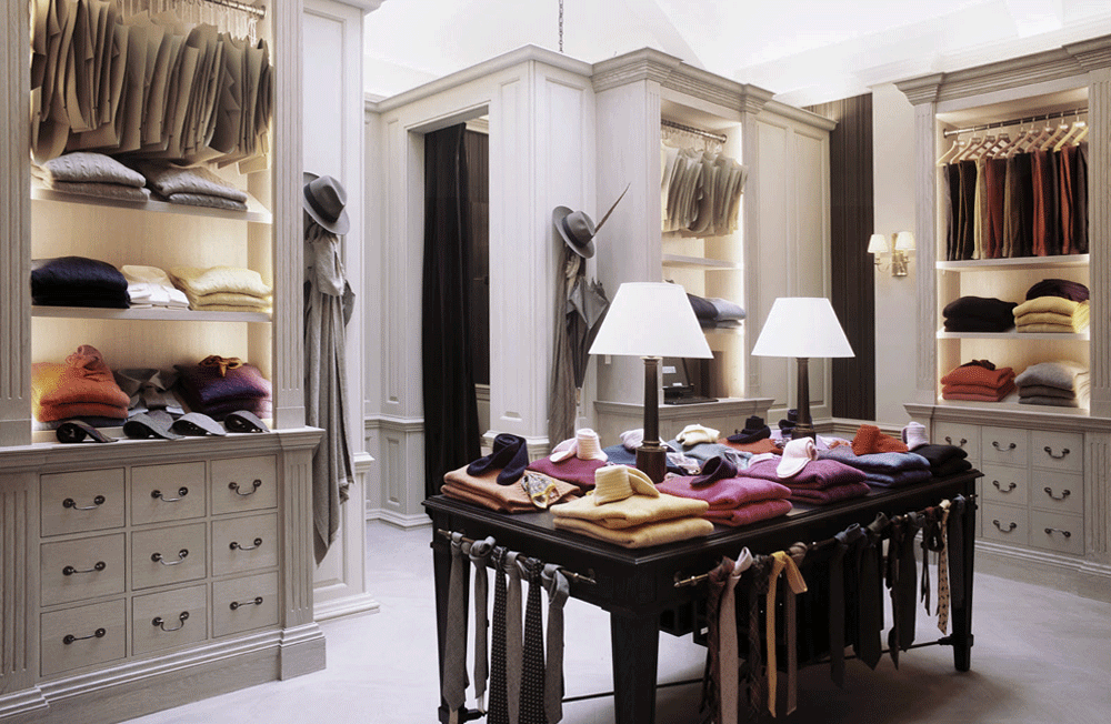 Retail store atelier design interiors luxury Haberdashery Anderson & Sheppard Ltd, London, England UK International