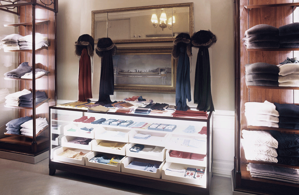 Retail store atelier design interiors luxury Haberdashery Anderson & Sheppard Ltd, London, England UK International