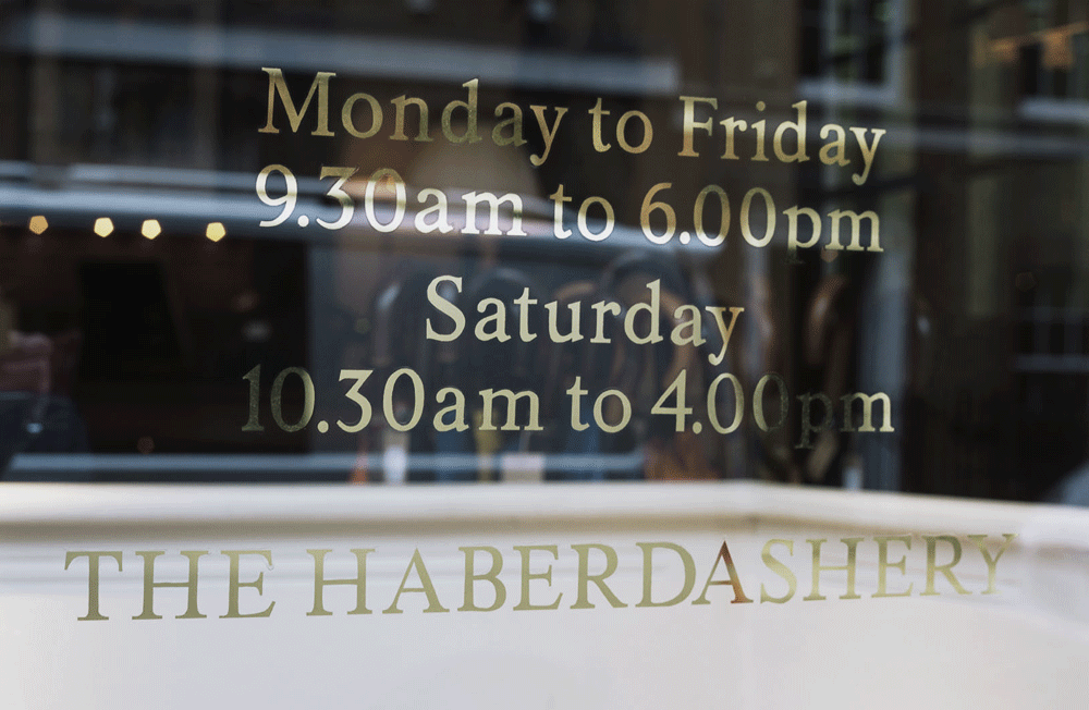 Retail store atelier design interiors luxury Haberdashery Anderson & Sheppard Ltd, London, England UK International