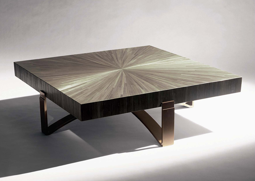 Custom furniture design square wood coffee table