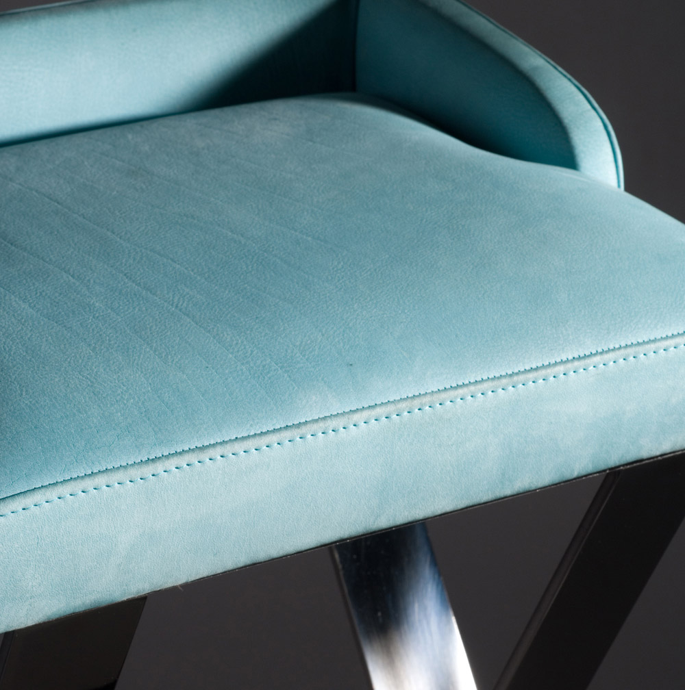 Custom furniture design luxury home decor tabouret 19 leather stool close up